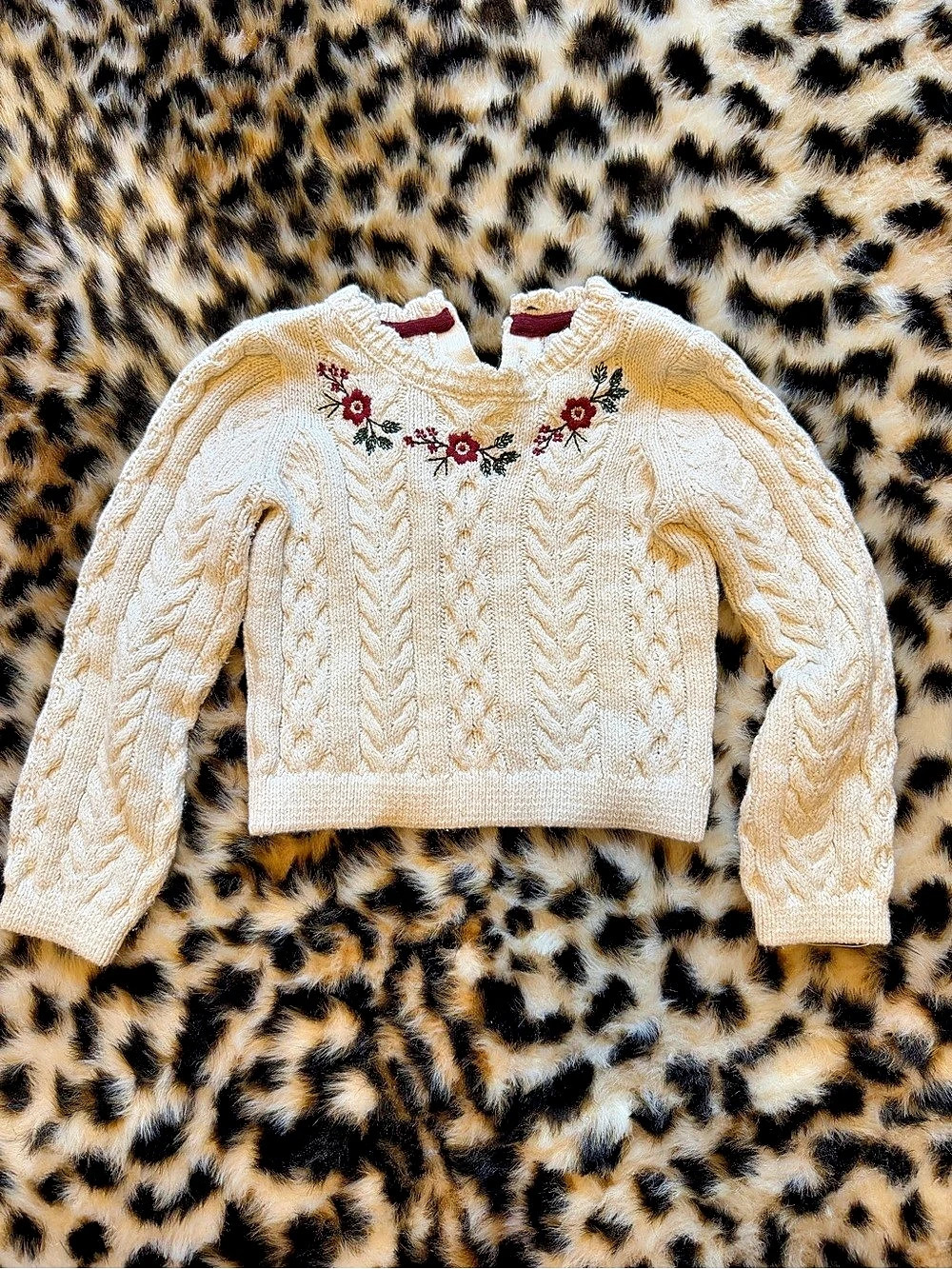 Haute Hippie Girls Size 2T Cream Floral Sweater